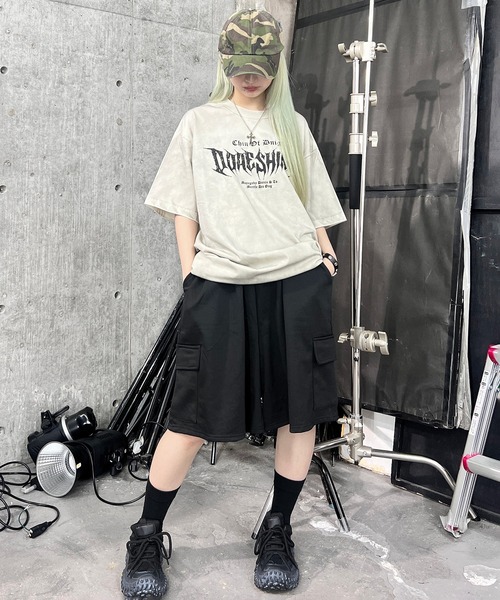 Figments(フィグメンツ)の「ダーティ加工メタルロゴビッグT(Tシャツ/カットソー・レディース・ピンク/ホワイト・FREE)」の9枚目の写真