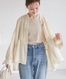 ROPE' PICNIC（ロペピクニック）の「【UVケア・防シワ】羽織れるピンタックデザインペプラムシャツ（シャツ/ブラウス）」