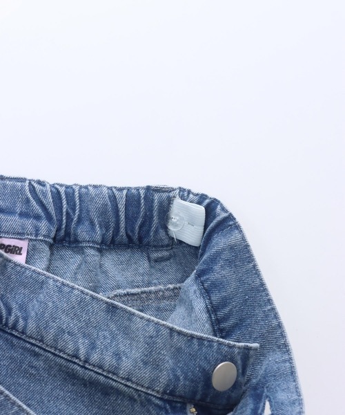 ANAP GｉRL（アナップガール）の「レイヤード デザイン デニム ワイド パンツ（デニムパンツ・キッズ・ライトブルー/ブルー・S/M/XS）」の4枚目の写真