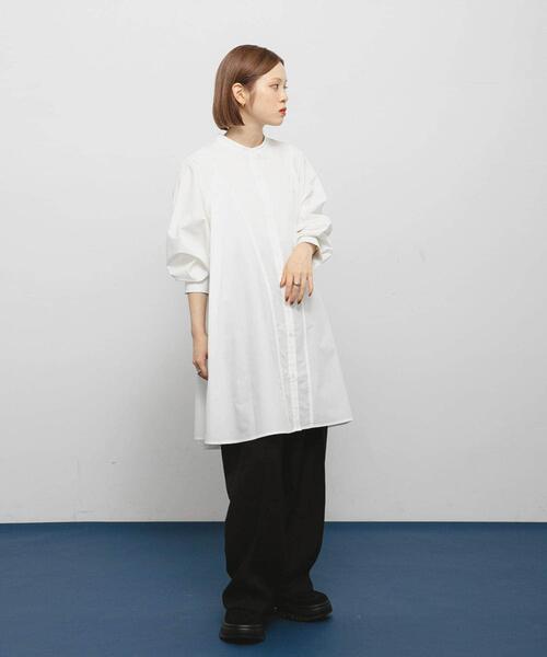 KBF（ケイビーエフ）の「WIDEフレアミニシャツワンピース（ワンピース・レディース・ブルー系その他/オフホワイト/ブラウン・ONE）」の13枚目の写真