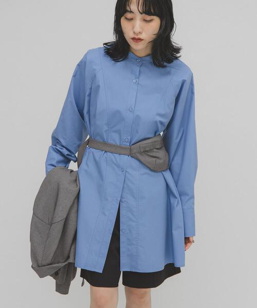 KBF（ケイビーエフ）の「WIDEフレアミニシャツワンピース（ワンピース・レディース・ブルー系その他/オフホワイト/ブラウン・ONE）」の17枚目の写真