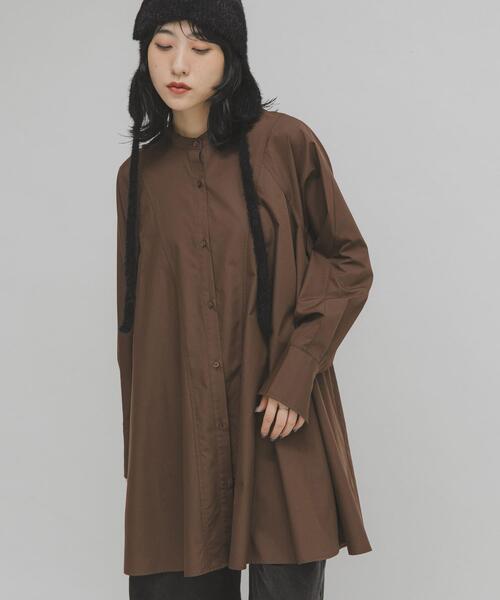 KBF(ケイビーエフ)の「WIDEフレアミニシャツワンピース(ワンピース・レディース・ブルー系その他/オフホワイト/ブラウン・ONE)」の12枚目の写真