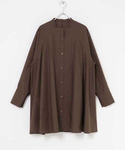 KBF(ケイビーエフ)の「WIDEフレアミニシャツワンピース(ワンピース・レディース・ブルー系その他/オフホワイト/ブラウン・ONE)」の6枚目の写真