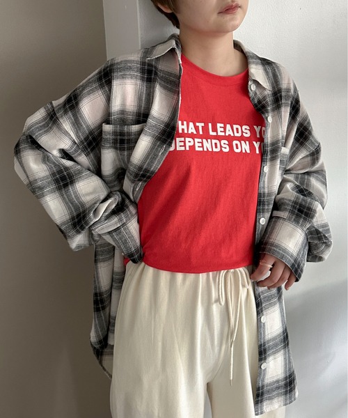 PILIT(ピリット)の「チェックBIGシャツ(シャツ/ブラウス・レディース・ブラウン/オフホワイト・MEDIUM)」の16枚目の写真