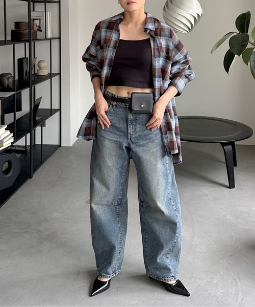 PILIT(ピリット)の「チェックBIGシャツ(シャツ/ブラウス・レディース・ブラウン/オフホワイト・MEDIUM)」の20枚目の写真