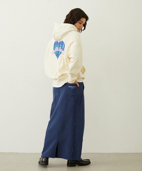 MILKFED.（ミルクフェド）の「PLAID HEART SWEAT HOODIE（パーカー・レディース・オフホワイト/ブラック/バーガンディー・M/L）」の19枚目の写真