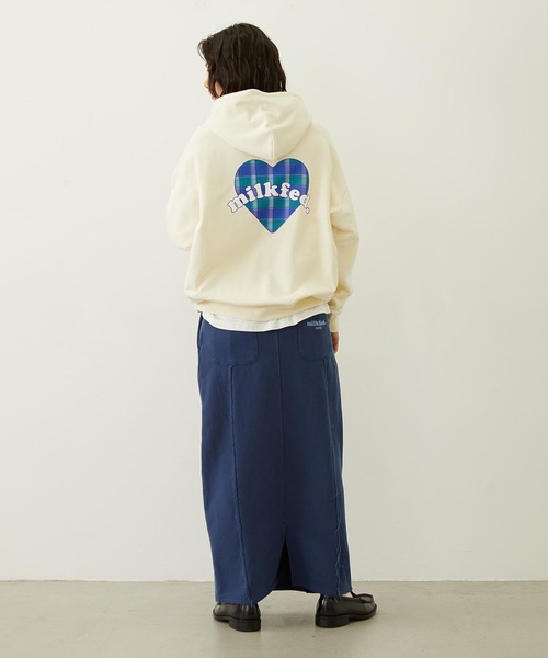 MILKFED.（ミルクフェド）の「PLAID HEART SWEAT HOODIE（パーカー・レディース・オフホワイト/ブラック/バーガンディー・M/L）」の20枚目の写真