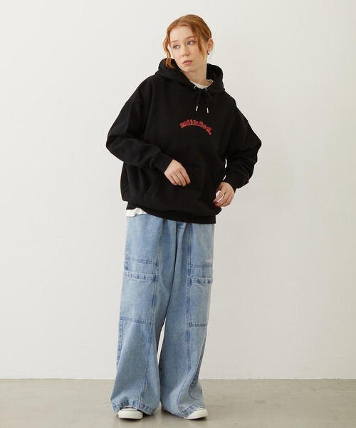 MILKFED.（ミルクフェド）の「PLAID HEART SWEAT HOODIE（パーカー・レディース・オフホワイト/ブラック/バーガンディー・M/L）」の6枚目の写真