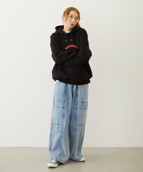 MILKFED.（ミルクフェド）の「PLAID HEART SWEAT HOODIE（パーカー・レディース・オフホワイト/ブラック/バーガンディー・M/L）」の7枚目の写真