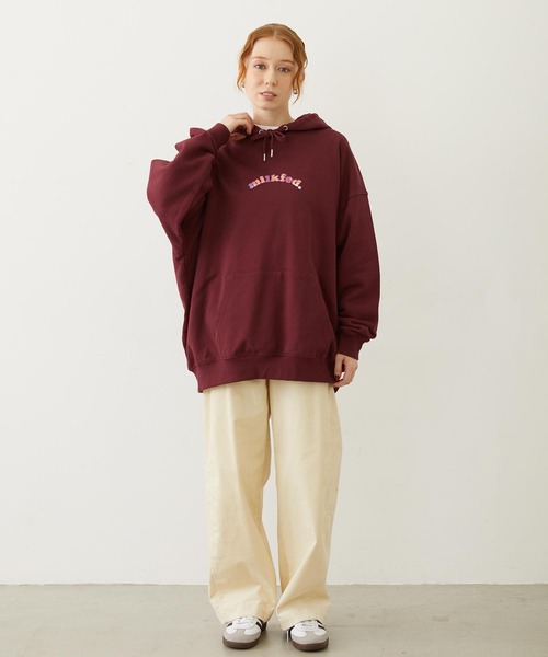 MILKFED.（ミルクフェド）の「PLAID HEART SWEAT HOODIE（パーカー・レディース・オフホワイト/ブラック/バーガンディー・M/L）」の11枚目の写真