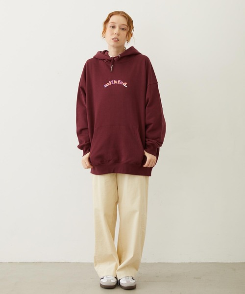 MILKFED.（ミルクフェド）の「PLAID HEART SWEAT HOODIE（パーカー・レディース・オフホワイト/ブラック/バーガンディー・M/L）」の14枚目の写真