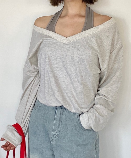 Teem Store(チームストア)の「フェイクレイヤードバルーンスウェット(スウェット・レディース・グレー/チャコール/アッシュグレー・F)」の8枚目の写真