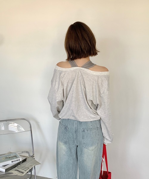 Teem Store(チームストア)の「フェイクレイヤードバルーンスウェット(スウェット・レディース・グレー/チャコール/アッシュグレー・F)」の10枚目の写真