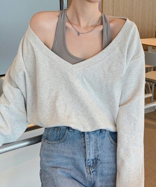 Teem Store(チームストア)の「フェイクレイヤードバルーンスウェット(スウェット・レディース・グレー/チャコール/アッシュグレー・F)」の17枚目の写真