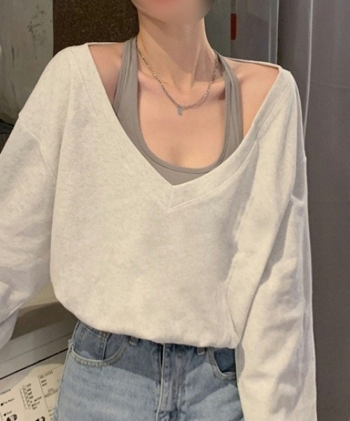 Teem Store(チームストア)の「フェイクレイヤードバルーンスウェット(スウェット・レディース・グレー/チャコール/アッシュグレー・F)」の18枚目の写真