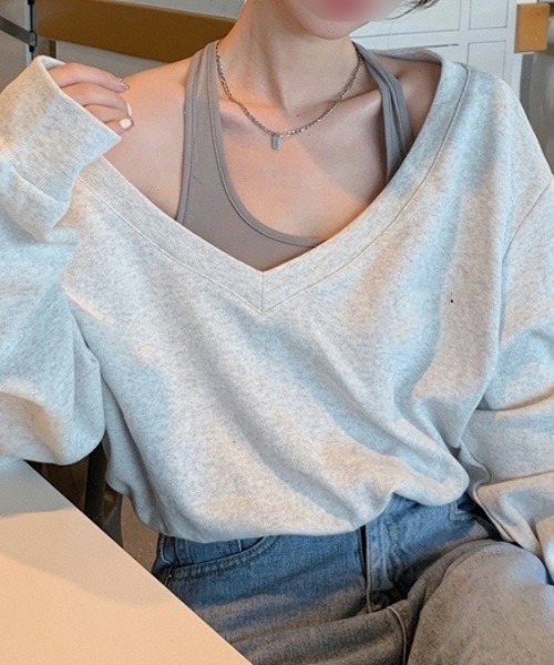 Teem Store(チームストア)の「フェイクレイヤードバルーンスウェット(スウェット・レディース・グレー/チャコール/アッシュグレー・F)」の15枚目の写真