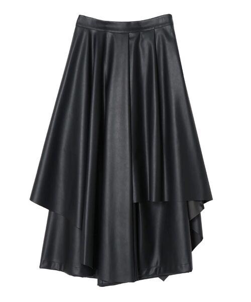 UN3D.（アンスリード）の「FAKE LEATHER ASYMME LAYERED PT / フェイクレザーアシメレイヤードパンツ（その他パンツ・レディース・シルバー/ブラック・38/36）」の3枚目の写真