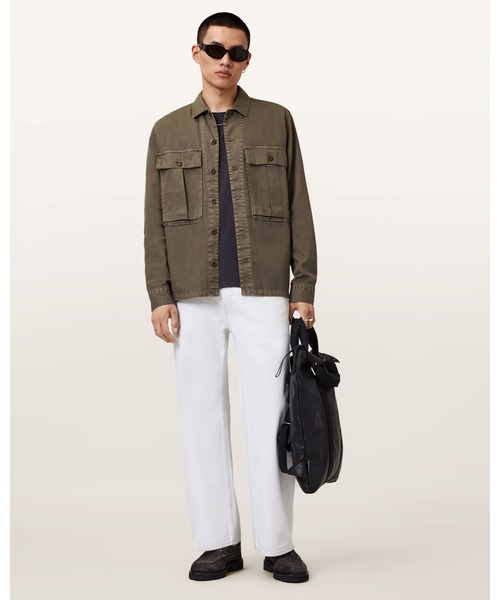 ALLSAINTS(オールセインツ)の「ALBYN LONG SLEEVE COTTON SHIRT | ALBYN 長袖 コットン シャツ(シャツ/ブラウス・メンズ・グリーン系その他・S/M/L/XS)」の3枚目の写真