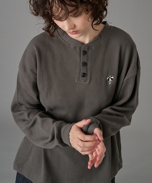 LOGO HENRY NECK THERMAL LONG SLEEVE T-SHIRT /ロゴヘンリー