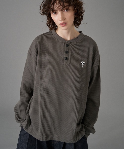 LOGO HENRY NECK THERMAL LONG SLEEVE T-SHIRT /ロゴヘンリー