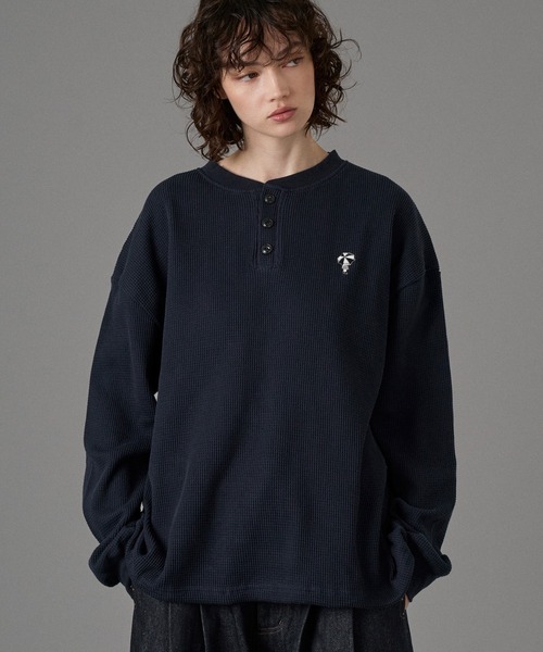 LOGO HENRY NECK THERMAL LONG SLEEVE T-SHIRT /ロゴヘンリーネック