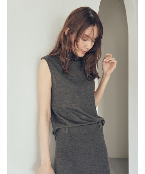 セットアイテム】ハイネックノースリニットナロースカートSET