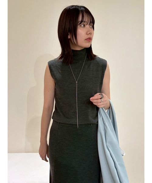 Mila Owen（ミラオーウェン）の「【セットアイテム】ハイネックノースリニットナロースカートSET（ワンピース・レディース・ブラウン/マスタード/チャコールグレー・0/1）」の19枚目の写真