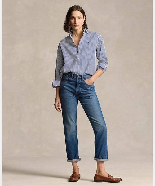 POLO RALPH LAUREN(ポロ ラルフ ローレン)の「ストライプド コットン シャツ(シャツ/ブラウス・レディース・ブルー・S/M/XS/XXS)」の3枚目の写真