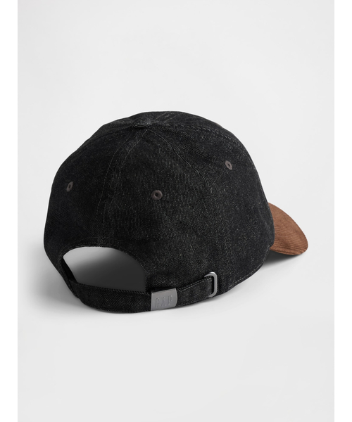 GAP(ギャップ)の「コーデュロイ&デニム ベースボールキャップ(キャップ・メンズ・ブラック/インディゴブルー・ONE SIZE)」の5枚目の写真