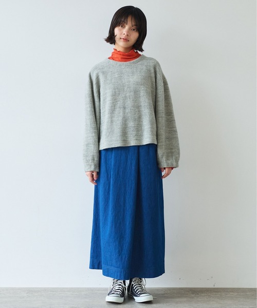 bulle de savon（ビュルデサボン）の「△ブリティッシュウール裏毛 プルオーバー（Tシャツ/カットソー・レディース・グレー/ダークブラウン・FREE）」の9枚目の写真