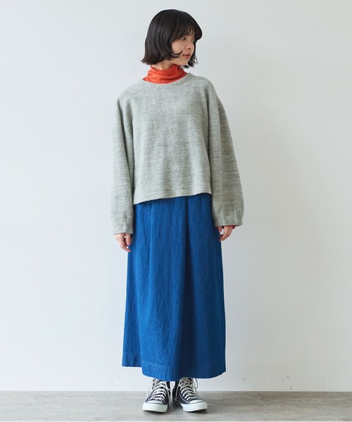 bulle de savon（ビュルデサボン）の「△ブリティッシュウール裏毛 プルオーバー（Tシャツ/カットソー・レディース・グレー/ダークブラウン・FREE）」の10枚目の写真