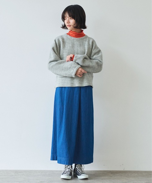 bulle de savon（ビュルデサボン）の「△ブリティッシュウール裏毛 プルオーバー（Tシャツ/カットソー・レディース・グレー/ダークブラウン・FREE）」の11枚目の写真