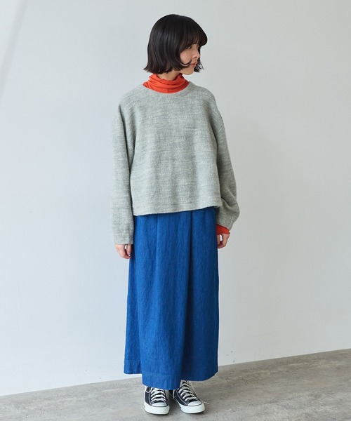 bulle de savon（ビュルデサボン）の「△ブリティッシュウール裏毛 プルオーバー（Tシャツ/カットソー・レディース・グレー/ダークブラウン・FREE）」の12枚目の写真