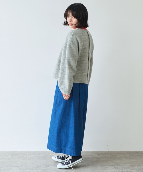 bulle de savon（ビュルデサボン）の「△ブリティッシュウール裏毛 プルオーバー（Tシャツ/カットソー・レディース・グレー/ダークブラウン・FREE）」の13枚目の写真