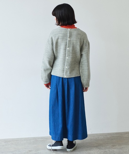 bulle de savon（ビュルデサボン）の「△ブリティッシュウール裏毛 プルオーバー（Tシャツ/カットソー・レディース・グレー/ダークブラウン・FREE）」の14枚目の写真