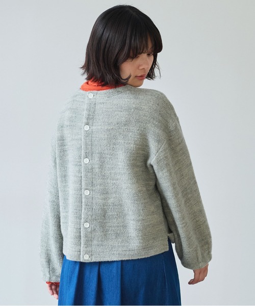 bulle de savon（ビュルデサボン）の「△ブリティッシュウール裏毛 プルオーバー（Tシャツ/カットソー・レディース・グレー/ダークブラウン・FREE）」の8枚目の写真