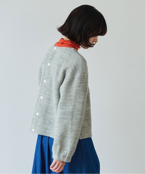 bulle de savon（ビュルデサボン）の「△ブリティッシュウール裏毛 プルオーバー（Tシャツ/カットソー・レディース・グレー/ダークブラウン・FREE）」の5枚目の写真