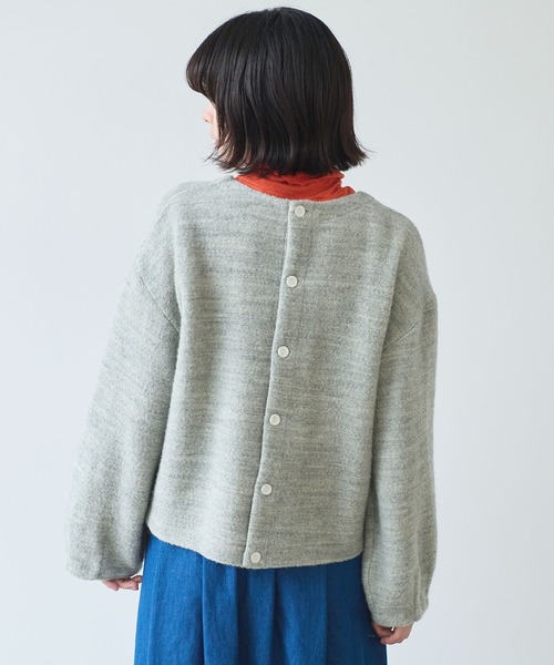 bulle de savon（ビュルデサボン）の「△ブリティッシュウール裏毛 プルオーバー（Tシャツ/カットソー・レディース・グレー/ダークブラウン・FREE）」の6枚目の写真