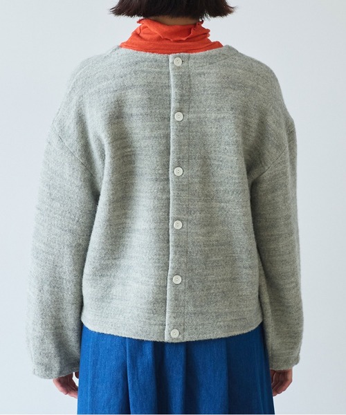 bulle de savon（ビュルデサボン）の「△ブリティッシュウール裏毛 プルオーバー（Tシャツ/カットソー・レディース・グレー/ダークブラウン・FREE）」の17枚目の写真