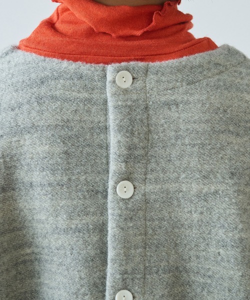 bulle de savon（ビュルデサボン）の「△ブリティッシュウール裏毛 プルオーバー（Tシャツ/カットソー・レディース・グレー/ダークブラウン・FREE）」の20枚目の写真