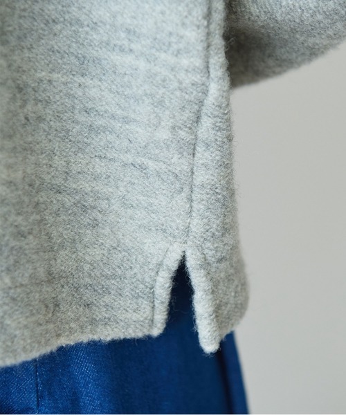 bulle de savon（ビュルデサボン）の「△ブリティッシュウール裏毛 プルオーバー（Tシャツ/カットソー・レディース・グレー/ダークブラウン・FREE）」の22枚目の写真