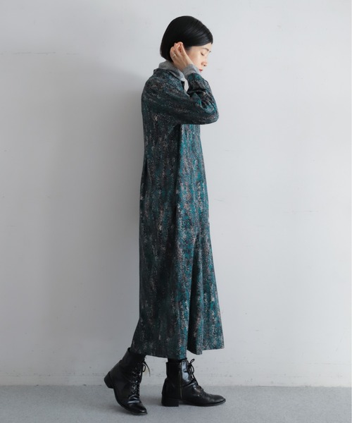 NOMBRE IMPAIR（ノンブルアンペール）の「ドローイングドットPT　ラグランヨークワンピース（ワンピース・レディース・グリーン・FREE）」の4枚目の写真