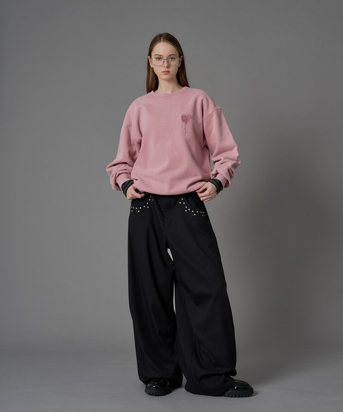 セール】26SS HEART LOGO DRAW CODE SWEAT / ハートロゴドローコード