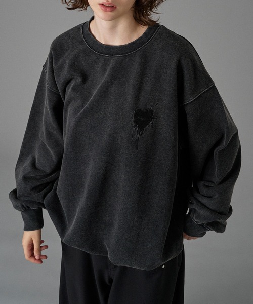 ONCILY（オンシェリー）の「25AW HEART LOGO DRAW CODE SWEAT / ハートロゴドローコードスウェット（スウェット・メンズ・ブラック/ブラック系その他/ブラック系その他2/杢グレー/ブラウン/ネイビー/ボルドー/チャコールグレー/モカ/ネイビー系/ブラウン系その他・SMALL/MEDIUM/LARGE）」の21枚目の写真