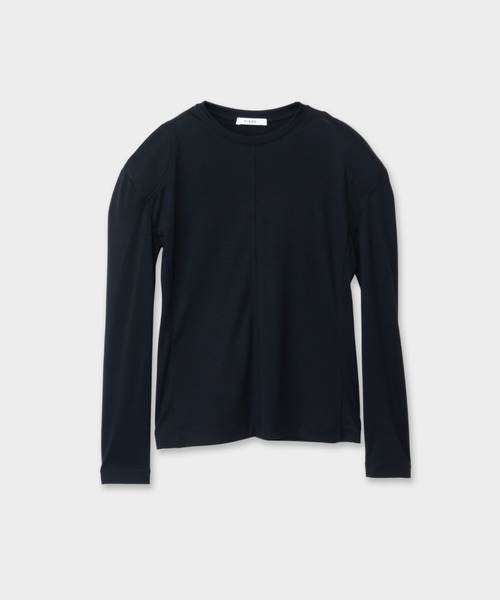 CINOH(チノ)の「WOOL JERSEY SHOULDER PADDED T-SHIRT(Tシャツ/カットソー・レディース・ホワイト系その他/ブラック・38)」の13枚目の写真
