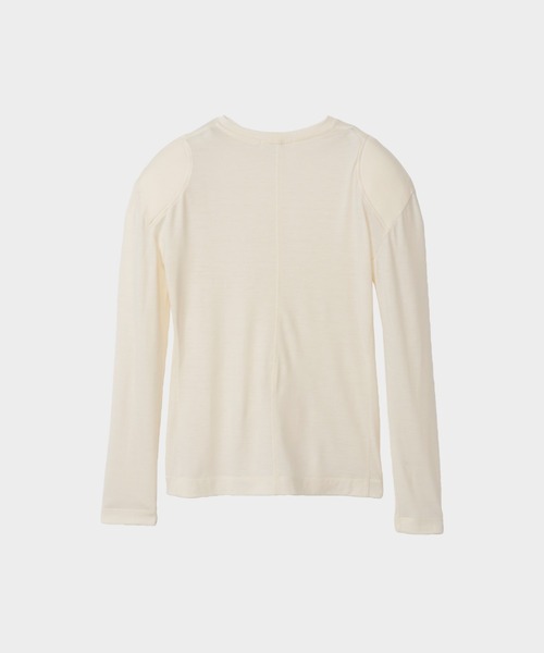 CINOH(チノ)の「WOOL JERSEY SHOULDER PADDED T-SHIRT(Tシャツ/カットソー・レディース・ホワイト系その他/ブラック・38)」の16枚目の写真