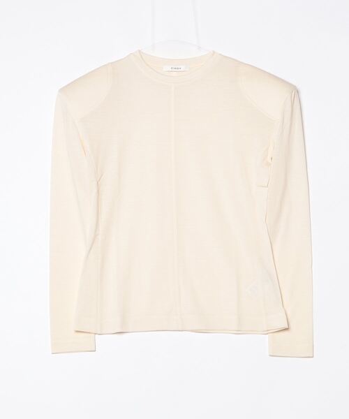 CINOH(チノ)の「WOOL JERSEY SHOULDER PADDED T-SHIRT(Tシャツ/カットソー・レディース・ホワイト系その他/ブラック・38)」の19枚目の写真