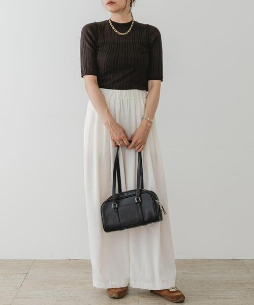 F by ROSSO(エフバイロッソ)の「F by ROSSO シアーリブ5分袖ニット(ニット/セーター・レディース・ブラック/ブルー/ブラウン・FREE)」の7枚目の写真