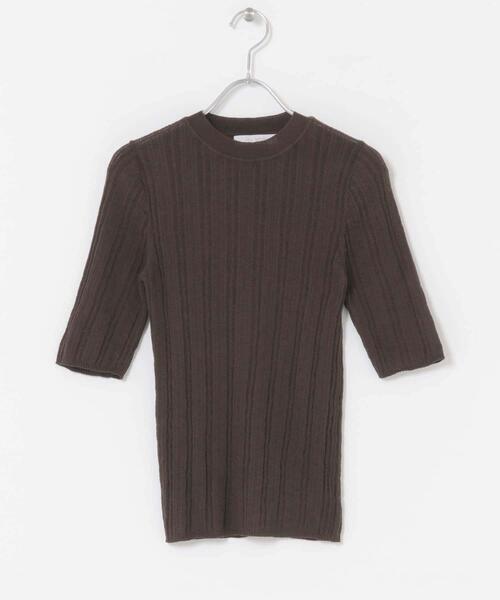 F by ROSSO(エフバイロッソ)の「F by ROSSO シアーリブ5分袖ニット(ニット/セーター・レディース・ブラック/ブルー/ブラウン・FREE)」の8枚目の写真