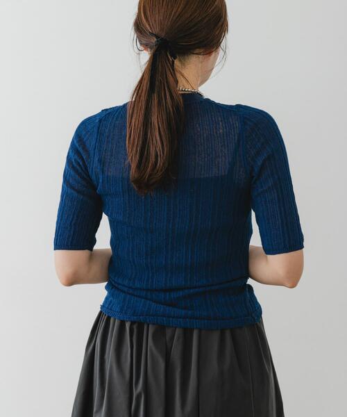 F by ROSSO(エフバイロッソ)の「F by ROSSO シアーリブ5分袖ニット(ニット/セーター・レディース・ブラック/ブルー/ブラウン・FREE)」の13枚目の写真